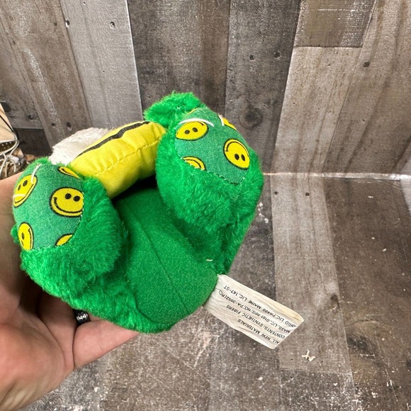 VTG NANCO 1997 Nancy Sales Green Plush Animal Smiley Face Colorful Dog Bear? 7" - Picture 5 of 9